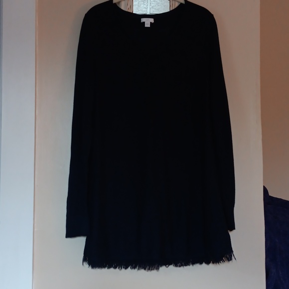 J.JillBlueFringe Tunic Sweater In Midnight - Picture 8 of 12